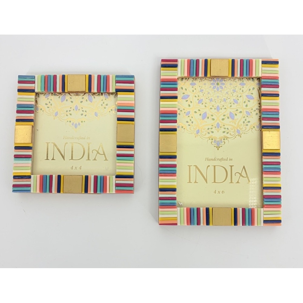 Shakti Exports Handcrafted in India Photo Picture Frames 4x4 4x6 Multicolor